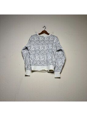 VTG Reunion Women M Zebra Sweater USA Made  White 90s Warm Grandma Black Retro